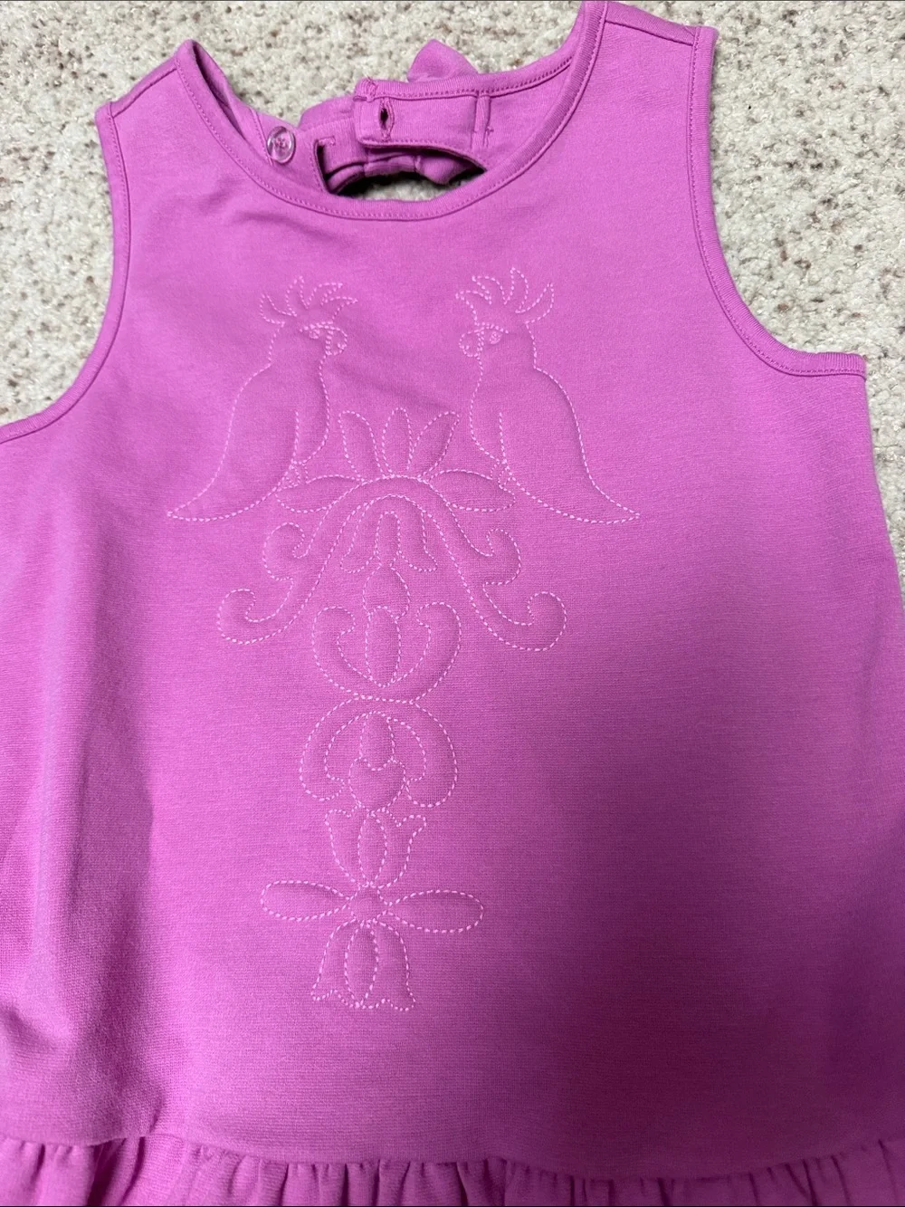 Pink embroidered dress w sweet back bow